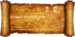 Kempf Rudolfina névjegykártya